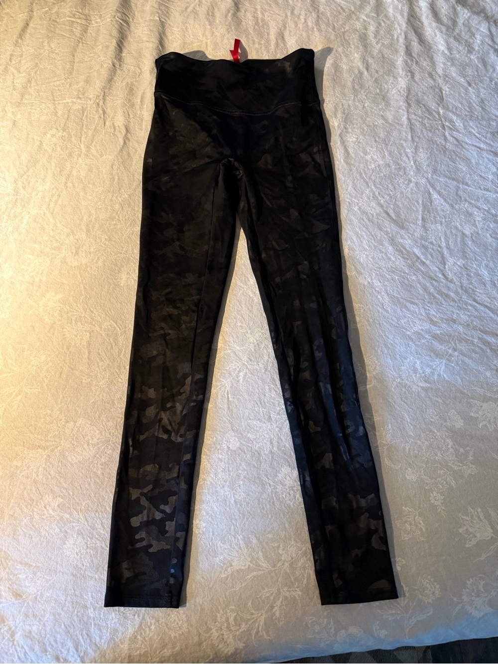 SPANX Black High-Waist Camouflage-Print Leggings
